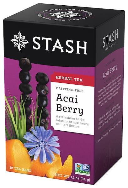 Stash Tea Acai Berry Herbal Tea Bags, 18 Count