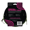 thumbnail image 2 of Ernie Ball Braided Instrument Cable - Black/Green, Straight/Right Angle, 18', 2 of 2