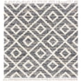 thumbnail image 1 of Unique Loom Hygge Shag Geometric Plush & Cozy Rug 8' x 8' Square Gray/Ivory, 1 of 1
