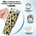 thumbnail image 3 of Picia Cute Cow Print Sunflower D Pattern 40oz Ice Bully Insulated Tumbler with Handle, Double-Wall Stainless Steel Cup, Leak-Proof Lid and Straw, 3 of 8