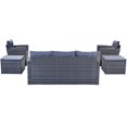 thumbnail image 6 of 6 Pieces Patio Furniture Sets, All Weather PE Wicker Rattan Outdoor Sectional Sofa Couch Conversation Set with Glass Table, Ottoman and Removable Cushions for Lawn Garden Backyard (Gray), 6 of 7