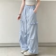 thumbnail image 2 of CONROSES Girl'S Baggy Pants Wide Leg Casual Pants for Girls Lightweight Solid Elastic Waist Drawstring Athletic Jogger Pants With Pockets, 2 of 4