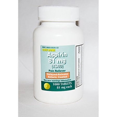 Aspirin Low Dose Heart Regimen Delayed-Release Enteric Coated Tablets, 81 mg, 1000 Count