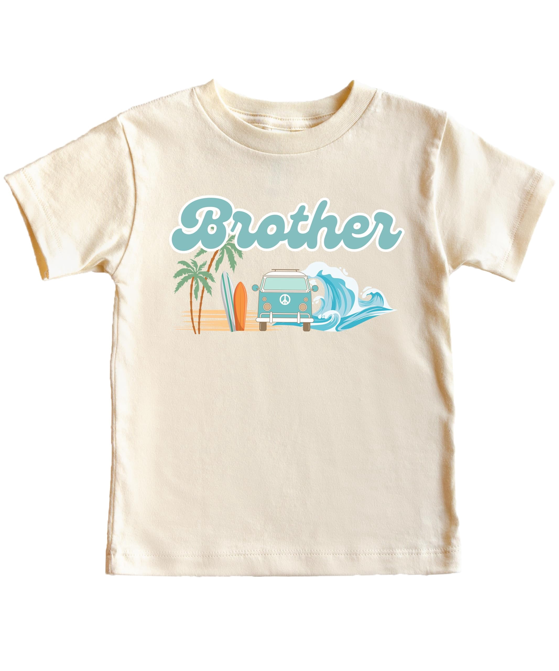 The Big One Surf Theme Matching Family Birthday Shirt for Brother -Sold Individually Natural Shirt 2T