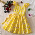 thumbnail image 2 of Girls Floral Dress Ruffle Sleeveless Dress Summer Dress Princess Dress Easter Dresses Sundress Skirt Fashion Outfit #Yellow 2-3 Years, 2 of 8