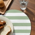 thumbnail image 4 of Round Placemats Set of 4 Sage Green Stripes Place Mats Washable Woven Placemat Simple Striped Circle Braided Table Mat for Kitchen Dining Table Party Home Decor 15 Inch, 4 of 8