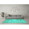 thumbnail image 3 of Ahgly Company Indoor Rectangle Abstract Turquoise Blue Contemporary Area Rugs, 3' x 5', 3 of 4