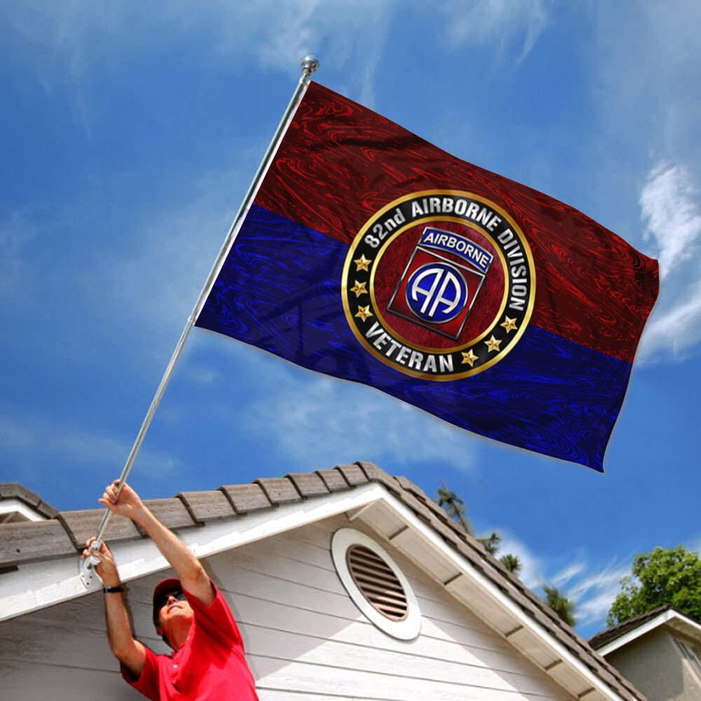 Dutern Double Sided 82nd Airborne Division Veterans Flag Banner 3 Ply with Brass Grommets 3x5 Feet