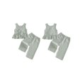 thumbnail image 2 of BemeyourBBs Toddler Baby Girl Summer Clothes Infant Baby Girl 2 Piece Summer Outfit Casual Striped Ruffled Hem V Neck Sleeveless Tank Tops and Wide Legs Pants 2 Pcs Set, 2 of 9