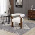 thumbnail image 3 of Maklaine Contemporary Cream Finish Boucle Fabric Dining Chair, 3 of 30