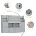 thumbnail image 6 of Homfa 4 Doors Kids Bookcase with 3 Tier Book Racks & 2 Mobile Drawers, 4 Cube Bookshelves Toy Storage Organizer for Playroom Kids Room, Gray, 6 of 7