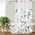 thumbnail image 2 of No Hook Shower Curtain with Snap in Liner,Watercolor Eucalyptus Leaf Waterproof Bath Curtain with See Through Top Window,Rustic Sage Green Plant Shower Curtains for Bathroom Decor,36x72in, 2 of 9