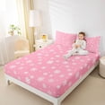 thumbnail image 4 of Homewish Merry Christmas Child Full Size Sheets, Pink Kawaii Snowflake Bed Sheets, Fairy Tale Theme Sheet Sets, Microfiber Bedroom Decor, 4 Pieces, 4 of 7