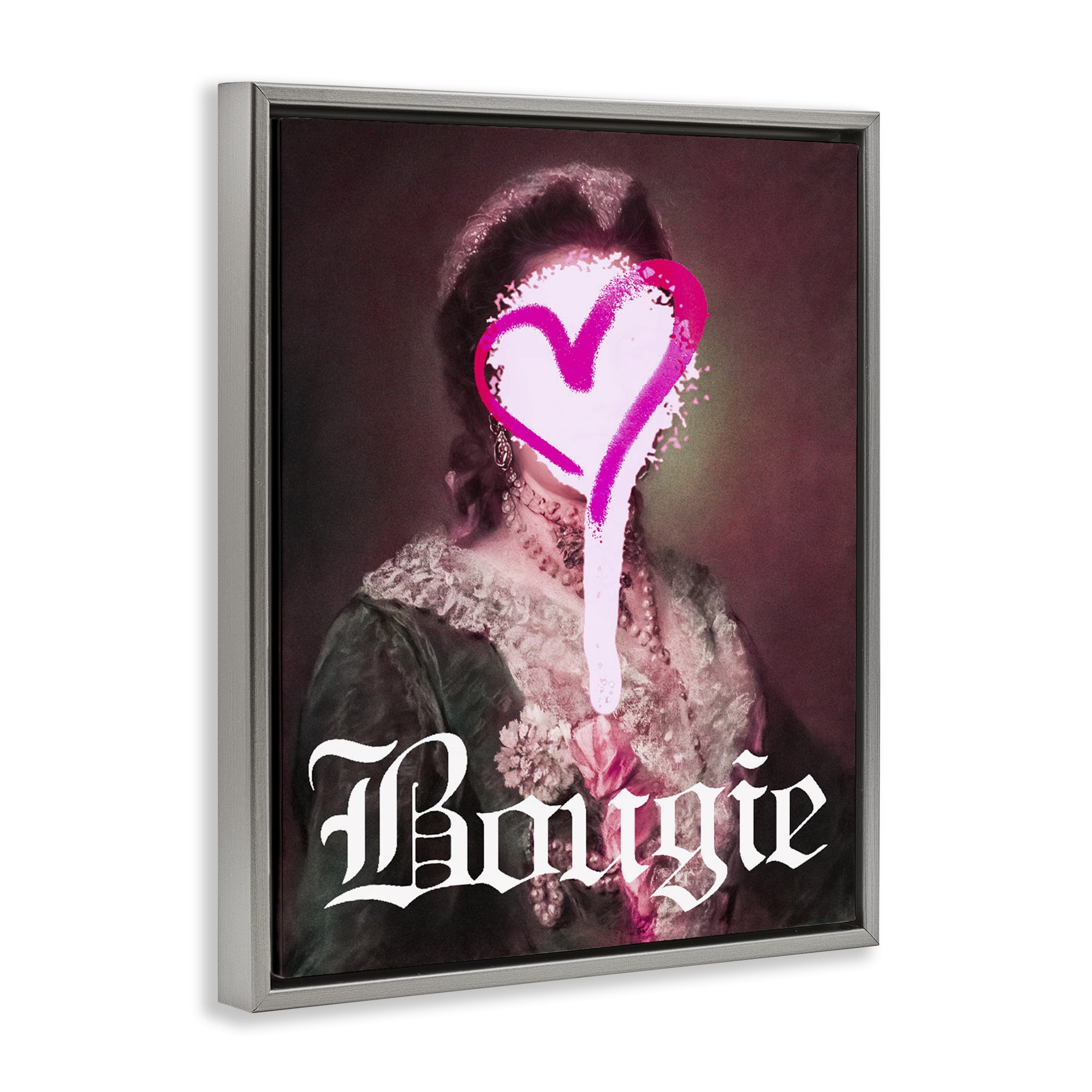 Bougie Classical Portrait Gray Framed Floater Canvas Wall Art, design by Lil' Rue
