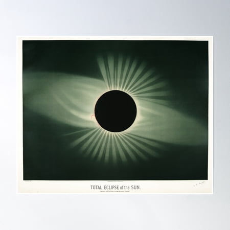 Bloom Theory Total Solar Eclipse Vintage Poster Wall Art, Modern Wall Decor, 8x12 UNFRAMED