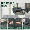 thumbnail image 5 of 79" Convertible Sectional Sofa Set, Small L Shaped 3-Seat Couch with Reversible Chaise and Accent Chair, Modern Linen Sofas Couches for Living Room, Dark Grey, 5 of 7