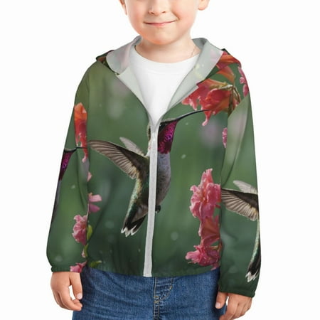 

Lukts Humming Bird 1 Print Children s Long-Sleeved Sun Protection Clothing Hooded Sweatshirts for Boys and Girls Outdoor Sports-2 Years