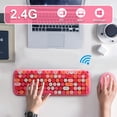 thumbnail image 2 of Wireless Keyboard and Mouse Combo, 2.4Ghz Colorful Keyboard with Multi-Media Function Keys and Number Pad Compared for PC Computer Windows (Blue Mixed)-pink, 2 of 7