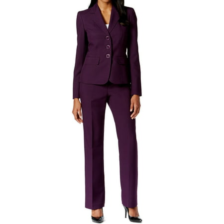 Le Suit NEW Purple Women's Size 8P Petite Three-Button Pant Suit Set ...