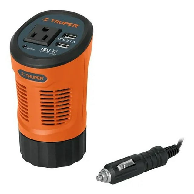 Inversor De Corriente Tipo Vaso 120 W Truper 15725 INCO-120