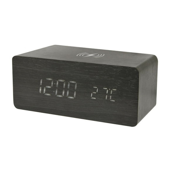 Réveil de charge sans fil QI 10 watts de CJ Tech - Noir