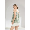 thumbnail image 2 of Wenseny Strappy Tank-Tops for Women Floral-Prints Button-Down V-Neck Sexy Sleeveless-Blouses Casual Cami-Shirts Aqua S, 2 of 5