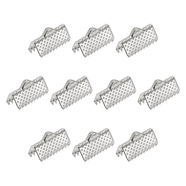 200uds Cinta Engarce Abrazadera Extremos Unique Bargains Plateado 13mm