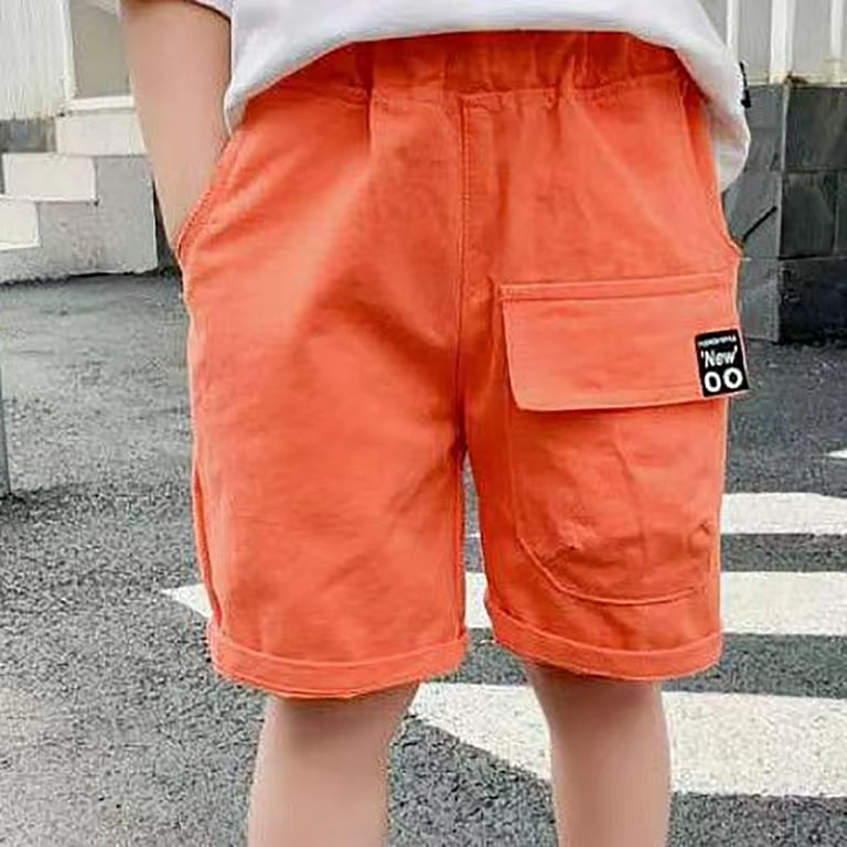 Pantacourt Cargo Garçon Multi-Poches - Pantalon Sport 3/4 Confortable Et Pratique Pour Enfants Et Adolescents