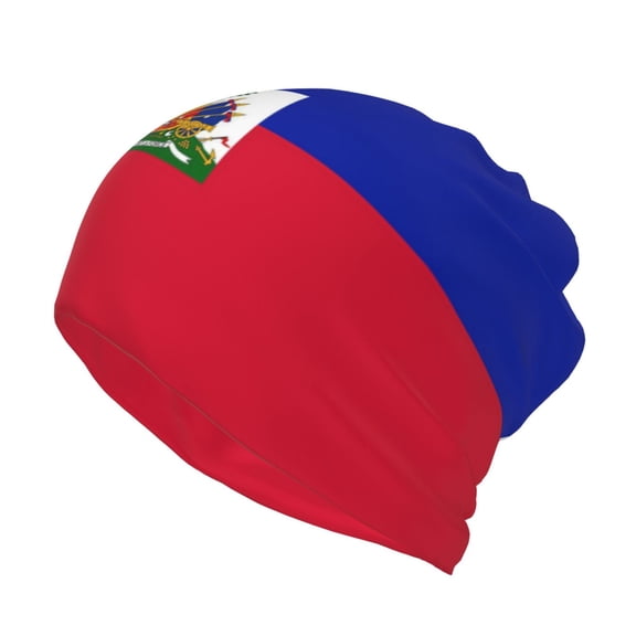 Multifunction Beanie Hat Haitian Flag Pattern Beanie Hat Scarf Stretch Skull Cap For Women Men