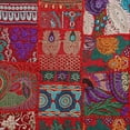 thumbnail image 4 of Stylo Culture Ethnic Bohemian Cotton Red Large Throw Pillow Covers 24x24 Patchwork Vintage Sofa Winter Throw Pillow Covers Abstract Floral 60x60 cm Decorative Cushion Covers (Set Of 2), 4 of 4