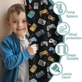 thumbnail image 3 of Blackout Kids Curtains,Retro Games Devices Black Pattern Childrens Insulated Curtains Set Of 2,Bedroom Essentials,Toddler Room Decor 42"x63", 3 of 5