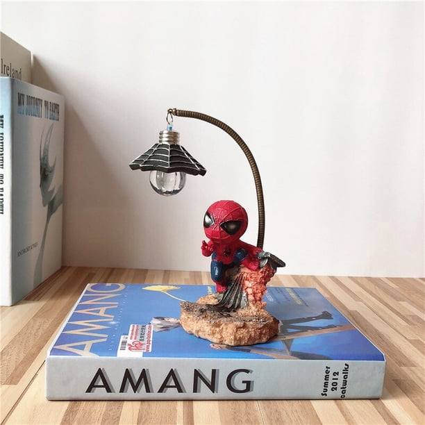 Figuras de acción de los vengadores de resina, lámpara de noche de Spider Man para dormitorio de niños, luz Led de noche para niños, regalo creativo de Navidad Gong Bohan LED