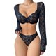 thumbnail image 1 of Gibobby Conjunto ropa interior mujer Conjunto de sujetadores sexy súper push-up para mujer, lencería transparente, brasier de encaje y bragas a juego para mujer(Negro, CH), 1 of 5