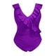 thumbnail image 4 of Traje de baño de una pieza para mujer, conjuntos de bikini para mujer, mono deportivo extragrande para mujer, traje de surf sin mangas, protección solar, traje de baño de color liso con volantes para, 4 of 5