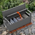 thumbnail image 2 of Nihsuao 80 Gallon Plastic Storage Bench Made of Durable Weatherproof Resin, Deck Box Lockable Storage Compartment for Outdoor Patios & Lawns, Gray, 2 of 8