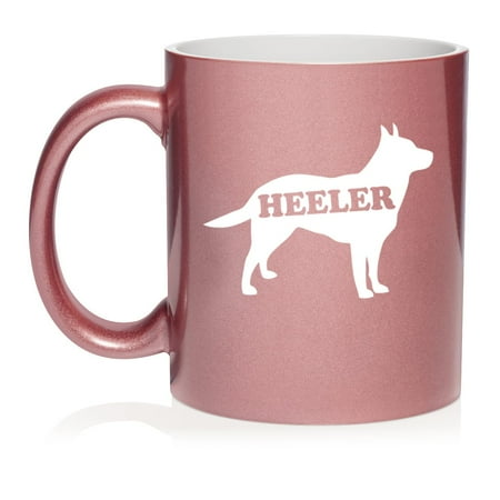 

Australian Cattle Dog HEELER Ceramic Coffee Mug Tea Cup Gift for Her Him Friend Coworker Wife Husband Dog Lover (11oz Rose Gold)