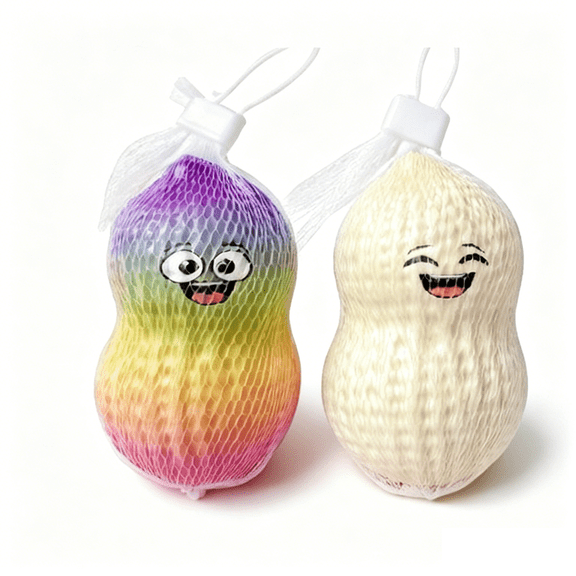Knisume Stress Relief Squishy Lucky Peanut Toy - Soft Sensory Fidget Squeeze Ball for Anxiety Relief, Fun Good Luck Gift for Kids Adults Party Favors Decompression