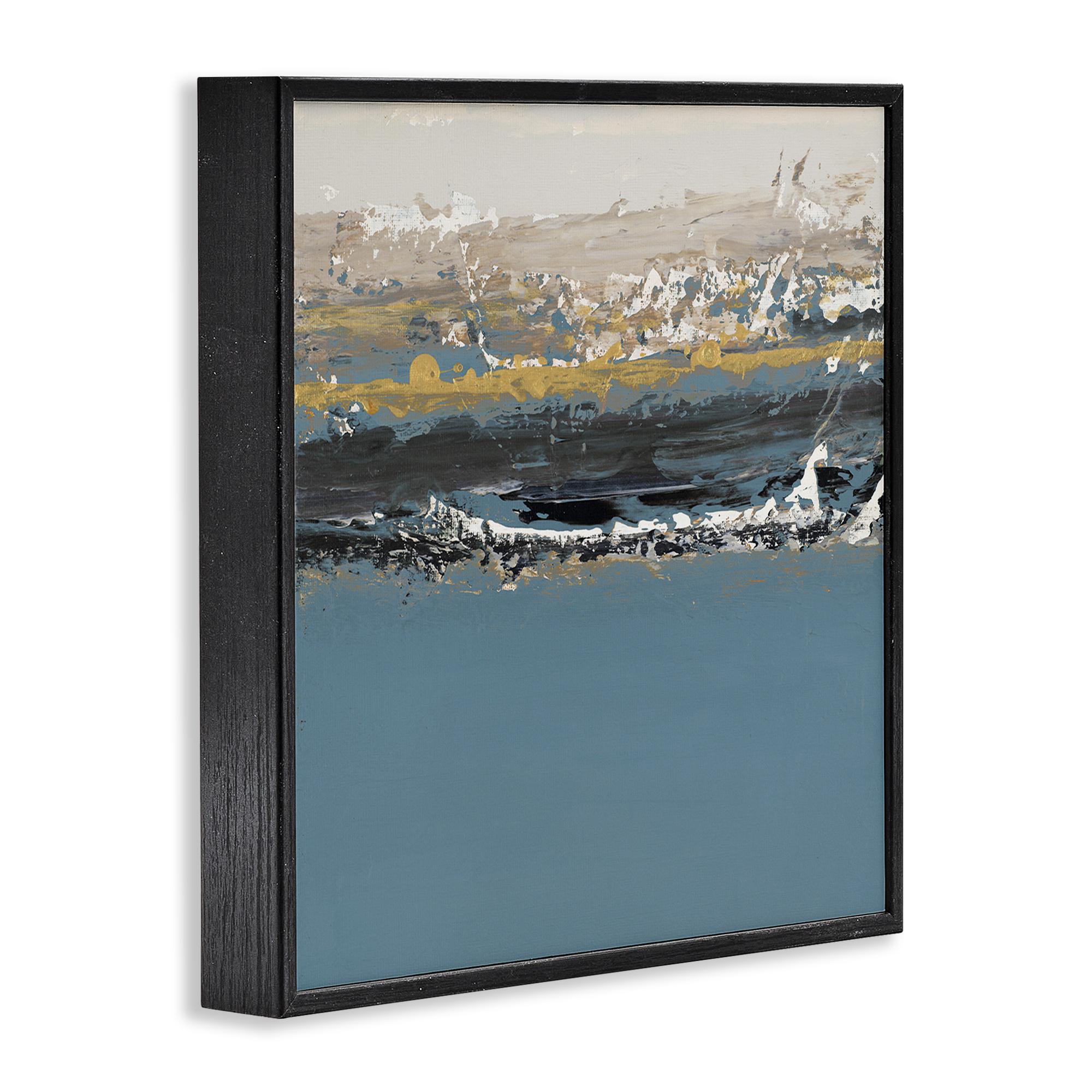 Stupell Industries Paint Streaked Abstraction Abstract Painting Black Framed Art Print Wall Art, 24 x 24