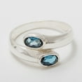 thumbnail image 4 of LBG British Made 18k White Gold Natural London Blue Topaz Womens Band Ring - 33 size options - Size 10.75, 4 of 6