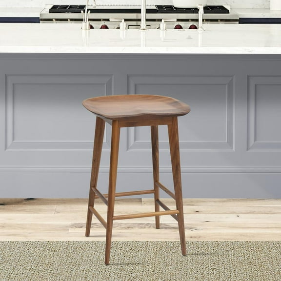 Steve Silver Hilton Natural Solid Acacia Wood Counter Stool