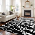 thumbnail image 2 of Large Area Rugs for Living Room Bedroom, Black White Striped 6'x9' Rug Washable Carpet Runner Indoor Outdoor, Farmhouse Stripes Modern Abstract Art Non Slip Floor Mats Rug for Kitchen, Playroom, 2 of 8