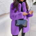 thumbnail image 2 of Lindreshi Jackets for Women Casual Fall Clearance Women Long Sleeve Lapel Plush Coat Fashion Solid Color Warm Coat, 2 of 6
