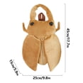 thumbnail image 3 of Plush Beetle Backpack Brown Insect Design Soft Lifelike Beetle Stag Bag for Women HJJLRH, 3 of 6