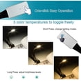 thumbnail image 3 of Luces de lectura LED, luz de lectura recargable por USB, luz nocturna para ojos, lámpara de clip de 3 modos de brillo en el libro, flexible de 360°, en iluminación de cama (plata) JM  MX-0134997FYD, 3 of 5