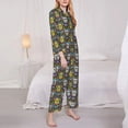 thumbnail image 3 of Picia Sugar Skulls Pattern Women’s Long-Sleeve Sleepwear Set - Soft 2-Piece Loungewear with Pockets, Comfy PJs for Relaxing Nights-X-Large, 3 of 7