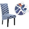 thumbnail image 3 of Stretch Dining Chair Slipcovers, XL/Oversized Removable Washable Soft Spandex Extra Large Dining Room Chair Covers for Kitchen Hotel Table Banquet Geometric Print (2 Per Set, Lake Blue), 3 of 7