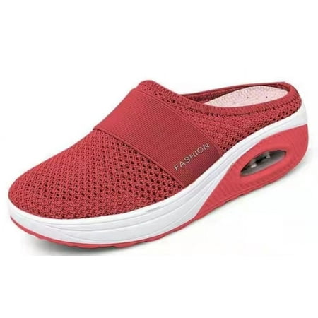 

hotio 2024 Women s mules slingback walking sneakers summer slip-on mules mesh air cushion orthopedic with arch support slingback slip-on shoes breathable slippers closed toe slippers