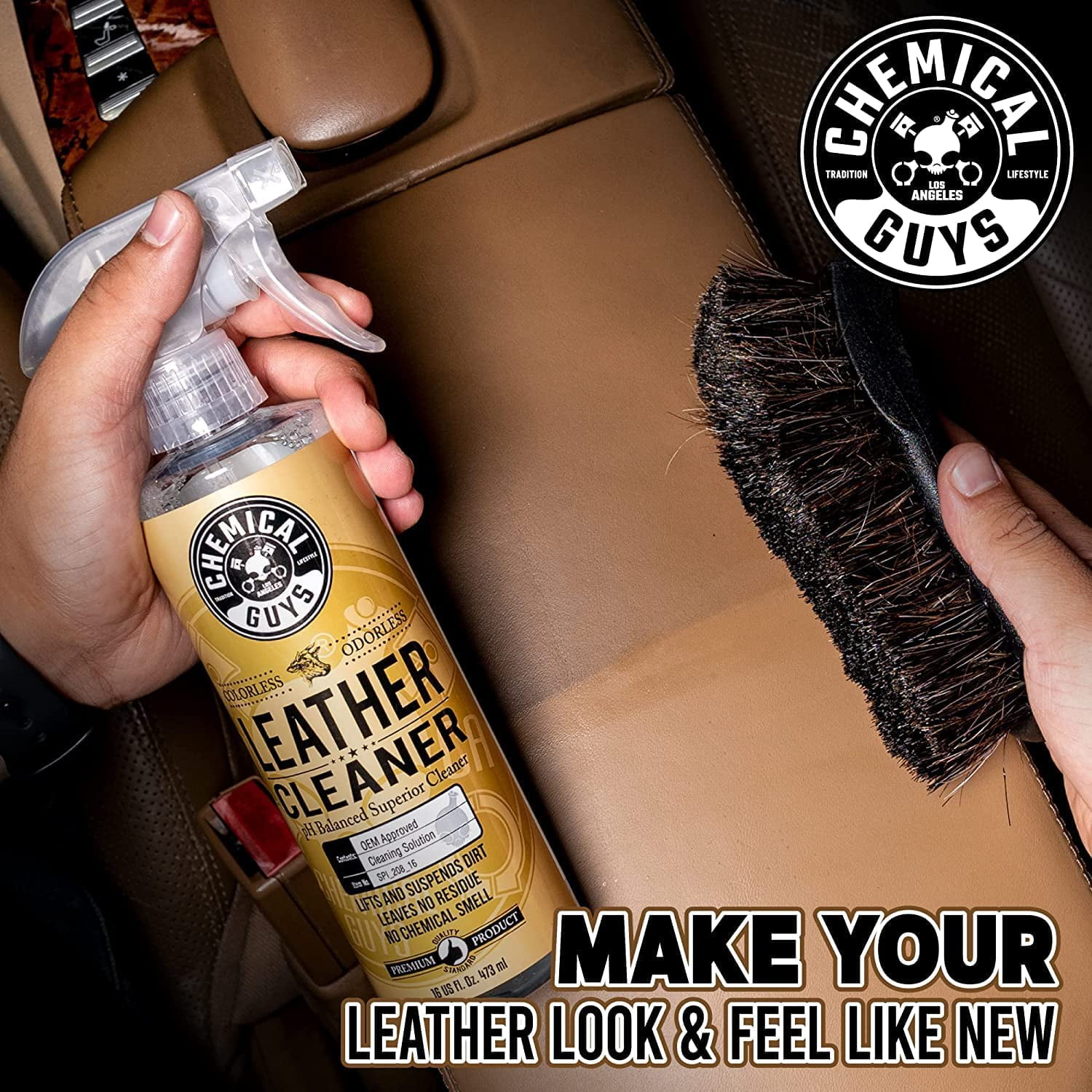 Chemical Guys HOL412 Complete Leather Cleaner and Conditioner Detailing Kit with Total Interior, for Cars, Home, Office, and More (Works on Natural, Faux Leather and More) 9 Items