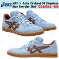 thumbnail image 1 of HAY × Asics Skyhand OG Chambray Blue Tortoise Shell 1203A563-400 Men's Size, 1 of 6