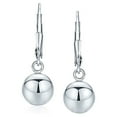 thumbnail image 2 of Bling Jewelry Womens Dangling Round Bead Ball Drop Earrings Silver 8MM Leverback, 2 of 5
